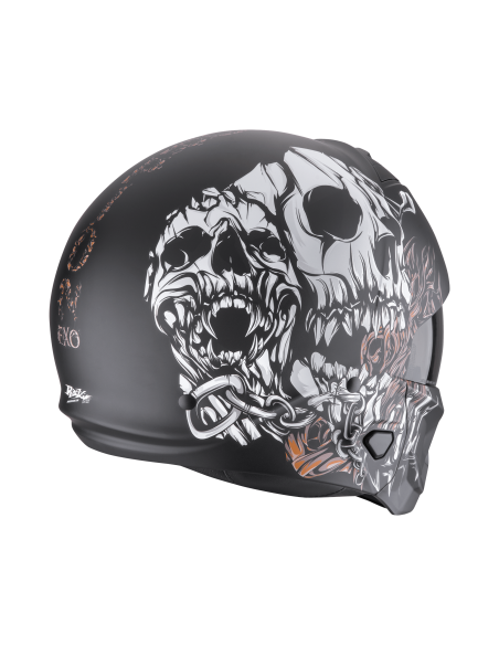 SCORPION EXO-COMBAT II GENESIS MATT BLACK/WHITE/GOLD MOTO ŠALMAS