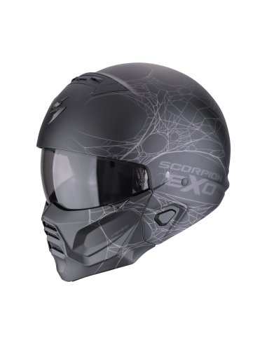 SCORPION EXO-COMBAT II SPIDERWEB MATT BLACK/SILVER MOTO HELMET