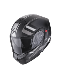 SCORPION EXO-930 EVO ARDENS MATT BLACK/SILVER FLIP-UP MOTO ŠALMAS