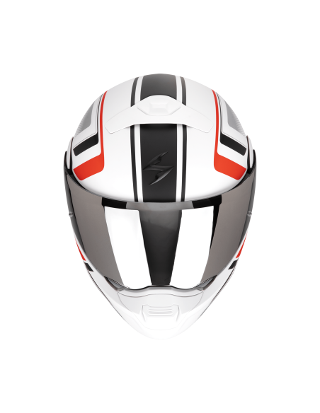 SCORPION EXO-930 EVO ARDENS MATT WHITE/BLACK/RED FLIP-UP MOTO ŠALMAS