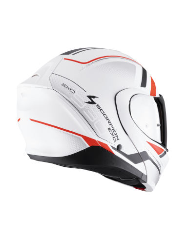 SCORPION EXO-930 EVO ARDENS MATT WHITE/BLACK/RED FLIP-UP MOTORCYCLE HELMET