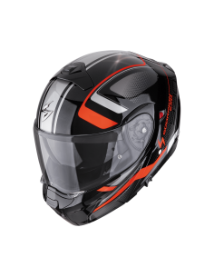 SCORPION EXO-930 EVO ARDENS METALLIC BLACK/RED FLIP-UP MOTO HELMET