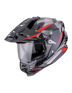 SCORPION ADF-9000 AIR FEAT BLACK/SILVER/RED ADVENTURE MOTO ŠALMAS