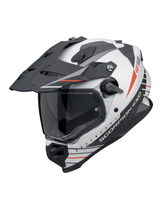 SCORPION ADF-9000 AIR FEAT MATT WHITE/BLACK/RED ADVENTURE MOTO ŠALMAS