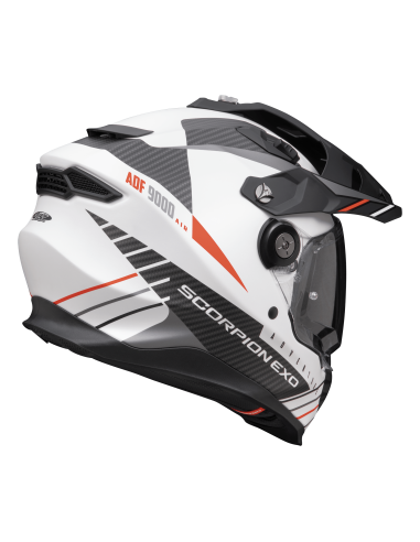 SCORPION ADF-9000 AIR FEAT MATT WHITE/BLACK/RED ADVENTURE MOTO ŠALMAS