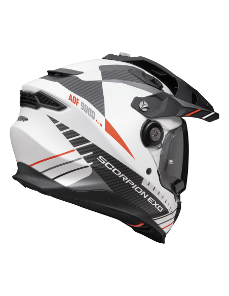 SCORPION ADF-9000 AIR FEAT MATT WHITE/BLACK/RED ADVENTURE MOTO ŠALMAS