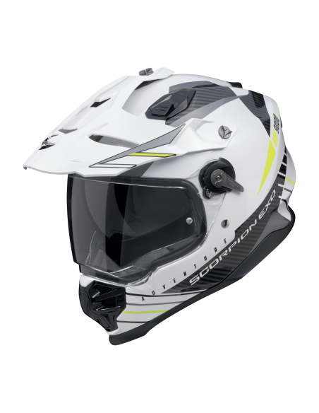 SCORPION ADF-9000 AIR FEAT WHITE/BLACK/NEON YELLOW ADVENTURE MOTO ŠALMAS