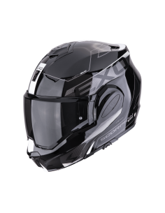 SCORPION EXO-TECH EVO TRAVELLER BLACK/WHITE FLIP-UP MOTO HELMET