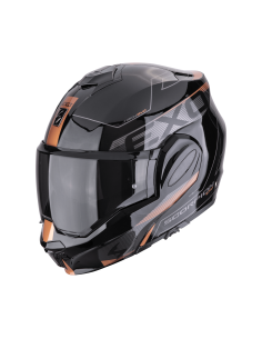 SCORPION EXO-TECH EVO TRAVELLER BLACK/COPPER FLIP-UP MOTO ŠALMAS