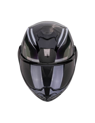 SCORPION EXO-TECH EVO FURIO BLACK/CHAMELEON FLIP-UP MOTO ŠALMAS