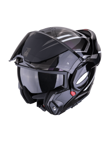 SCORPION EXO-TECH EVO FURIO BLACK/CHAMELEON FLIP-UP MOTO HELMET