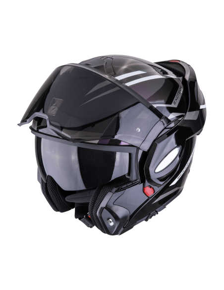 SCORPION EXO-TECH EVO FURIO BLACK/CHAMELEON FLIP-UP MOTO HELMET