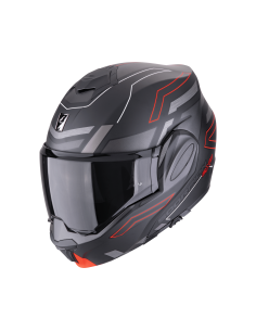 SCORPION EXO-TECH EVO CONQUER MATT BLACK/RED FLIP-UP MOTO ŠALMAS