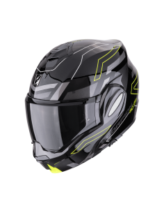 SCORPION EXO-TECH EVO CONQUER BLACK/NEON YELLOW FLIP-UP MOTO ŠALMAS