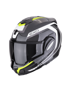 SCORPION EXO-TECH EVO CARBON COSY BLACK/NEON YELLOW FLIP-UP MOTO HELMET
