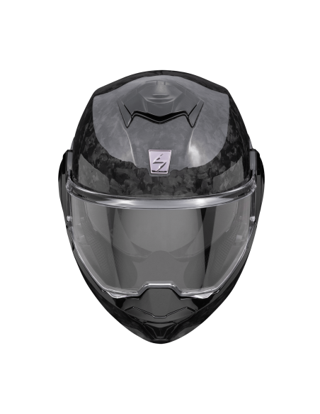 SCORPION EXO-TECH EVO CARBON ONYX BLACK FLIP-UP MOTO ŠALMAS
