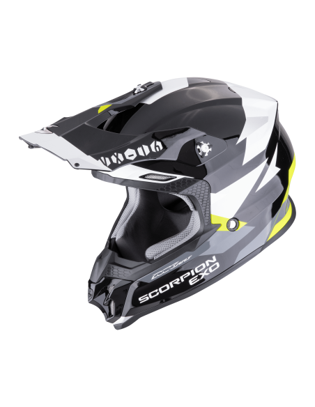 SCORPION VX-16 EVO AIR ROD BLACK/NEON YELLOW KROSINIS MOTO ŠALMAS