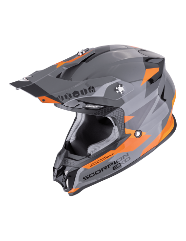 SCORPION VX-16 EVO AIR ROD GREY/ORANGE KROSINIS MOTO ŠALMAS
