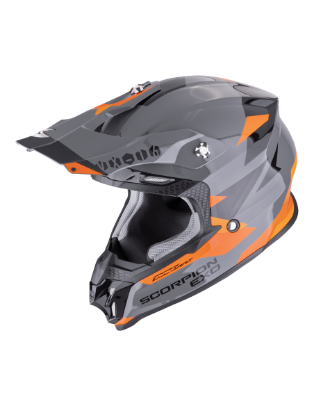 SCORPION VX-16 EVO AIR ROD GREY/ORANGE CROSS MOTO HELMET