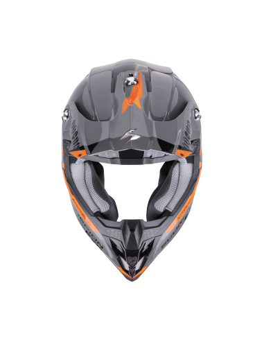 SCORPION VX-16 EVO AIR ROD GREY/ORANGE CROSS MOTO HELMET