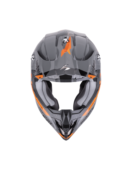 SCORPION VX-16 EVO AIR ROD GREY/ORANGE KROSINIS MOTO ŠALMAS