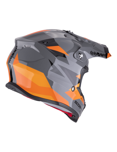 SCORPION VX-16 EVO AIR ROD GREY/ORANGE CROSS MOTO HELMET