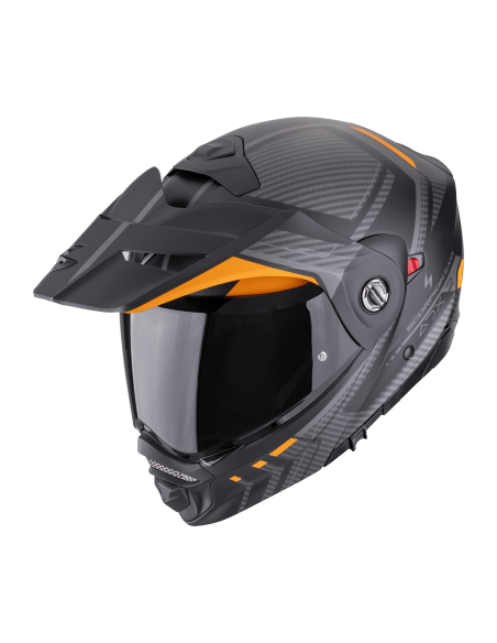 SCORPION ADX-2 LEWIS MATT BLACK/ORANGE ADVENTURE MOTO ŠALMAS