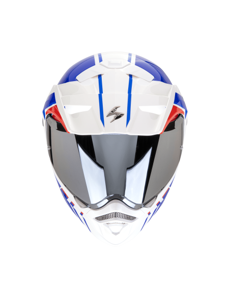 SCORPION ADX-2 LEWIS WHITE/BLUE/RED ADVENTURE MOTO ŠALMAS