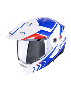 SCORPION ADX-2 LEWIS WHITE/BLUE/RED ADVENTURE MOTO ŠALMAS