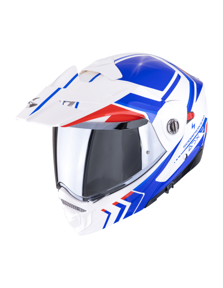SCORPION ADX-2 LEWIS WHITE/BLUE/RED ADVENTURE MOTO HELMET