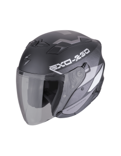 SCORPION EXO-230 BAND MATT BLACK/SILVER ATVIRAS MOTO ŠALMAS