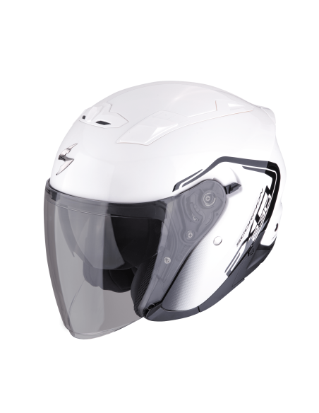 SCORPION EXO-230 CIT-E WHITE/BLACK ATVIRAS MOTO ŠALMAS