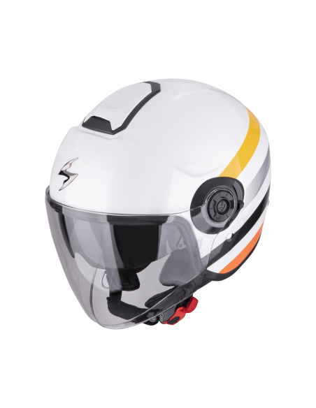 SCORPION EXO-CITY II BEE WHITE/YELLOW ATVIRAS MOTO ŠALMAS