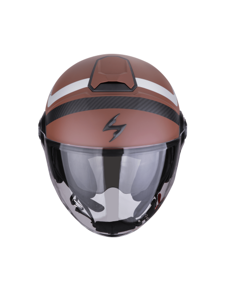 SCORPION EXO-CITY II RIVA MATT BROWN/SILVER ATVIRAS MOTO ŠALMAS