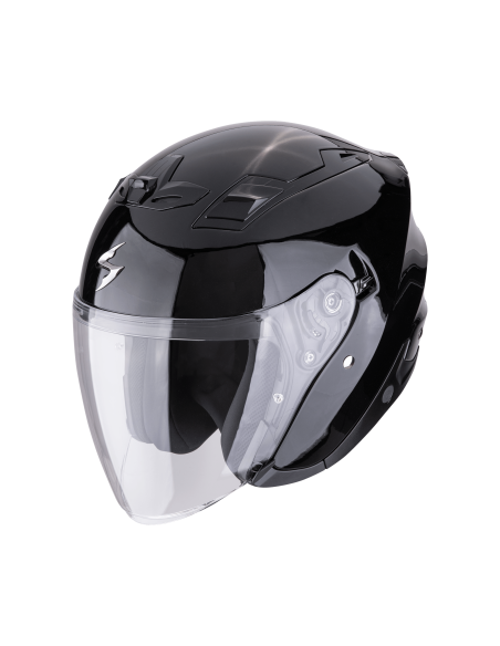 SCORPION EXO-Z1 SOLID METALLIC BLACK ATVIRAS MOTO ŠALMAS