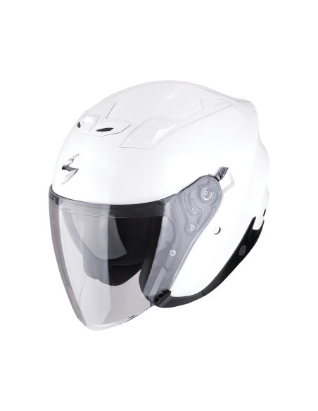 SCORPION EXO-Z1 SOLID PEARL WHITE ATVIRAS MOTO ŠALMAS