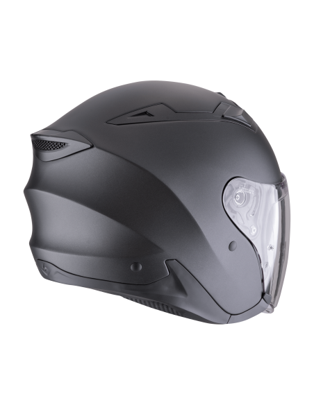 SCORPION EXO-Z1 SOLID MATT PEARL BLACK ATVIRAS MOTO ŠALMAS