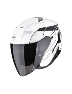 SCORPION EXO-Z1 VUE WHITE/BLACK/SILVER ATVIRAS MOTO ŠALMAS