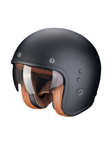 SCORPION BELFAST EVO LUXE BLACK OPEN MOTORCYCLE HELMET