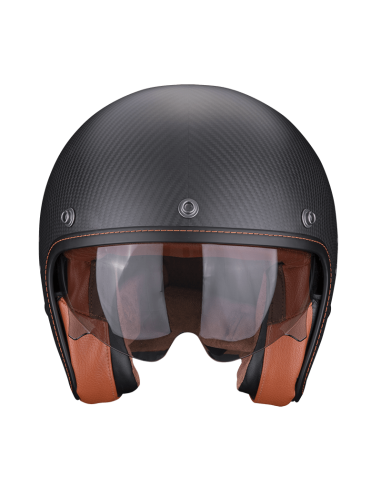 SCORPION BELFAST CARBON EVO MATT BLACK OPEN MOTO HELMET
