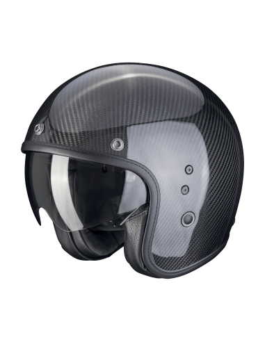 SCORPION BELFAST EVO CARBON BLACK ATVIRAS MOTO ŠALMAS