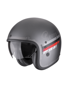 SCORPION BELFAST EVO ADONIS MATT SILVER/RED OPEN MOTORCYCLE HELMET