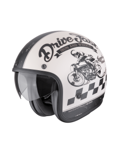 SCORPION BELFAST EVO DRIVE FAST SILVER/BLACK/GOLD ATVIRAS MOTO ŠALMAS