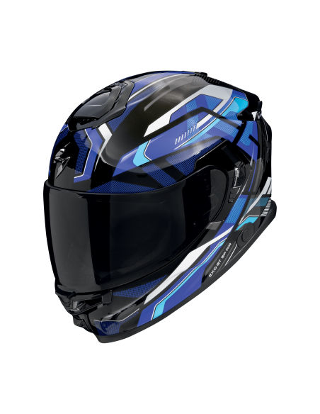SCORPION EXO-GT SP AIR AUGUSTA BLACK/GREY/BLUE SPORTINIS/UŽDARAS MOTO ŠALMAS