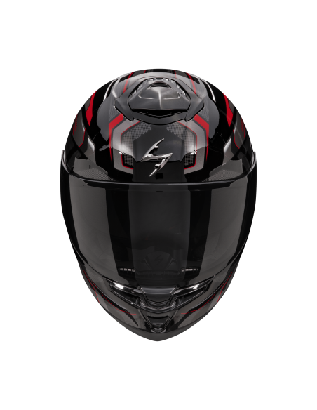 SCORPION EXO-GT SP AIR AUGUSTA BLACK/GREY/RED SPORTINIS/UŽDARAS MOTO ŠALMAS