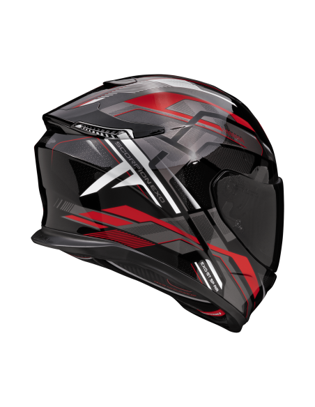 SCORPION EXO-GT SP AIR AUGUSTA BLACK/GREY/RED SPORTINIS/UŽDARAS MOTO ŠALMAS