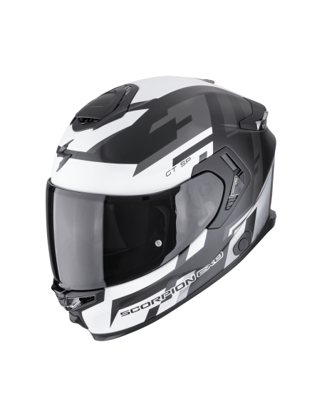 SCORPION EXO-GT SP AIR TORNADO MATT BLACK/SILVER SPORTINIS/UŽDARAS MOTO ŠALMAS