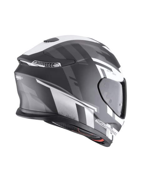 SCORPION EXO-GT SP AIR TORNADO MATT BLACK/SILVER SPORTINIS/UŽDARAS MOTO ŠALMAS