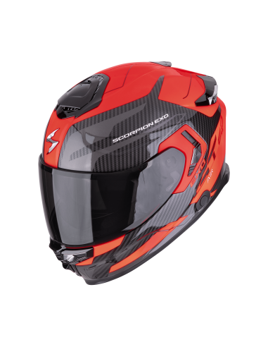 SCORPION EXO-GT SP AIR FLEX BLACK/NEON RED SPORTINIS/UŽDARAS MOTO ŠALMAS