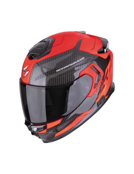 SCORPION EXO-GT SP AIR FLEX BLACK/NEON RED SPORTINIS/UŽDARAS MOTO ŠALMAS